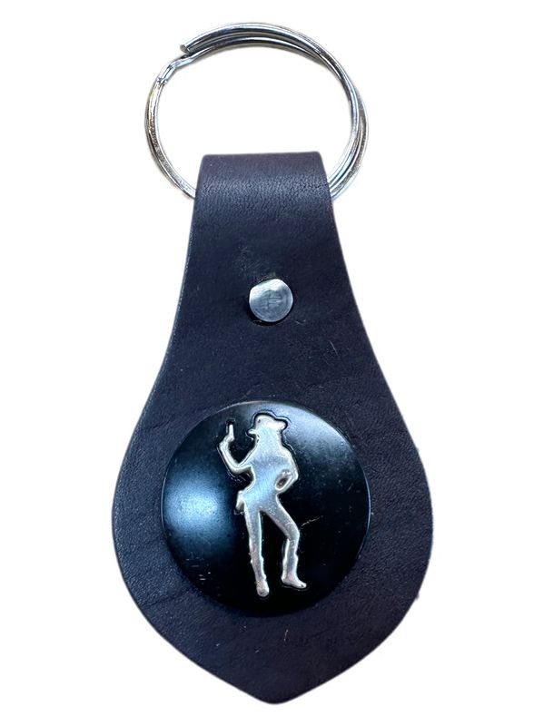Wyoming Saddle Company Dark Oil Keychain W/Concho