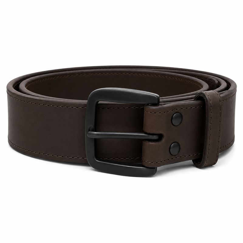 3D Dark Brown Leather Belt​ D100000202