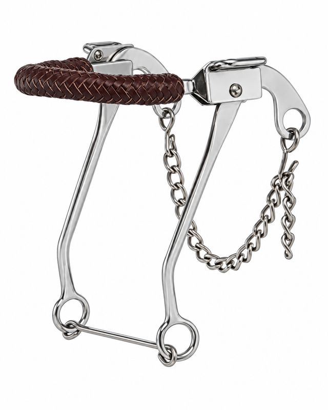 CP Hackamore Horse Braided Lea Nose