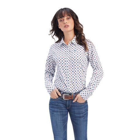 Ariat Ladies Kirby Township Print Shirt 10041533, Womens Shirts: XX-L