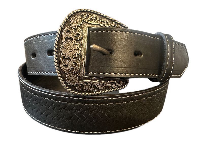 Heritage Black 3 Piece With Basketweave Belt #2332