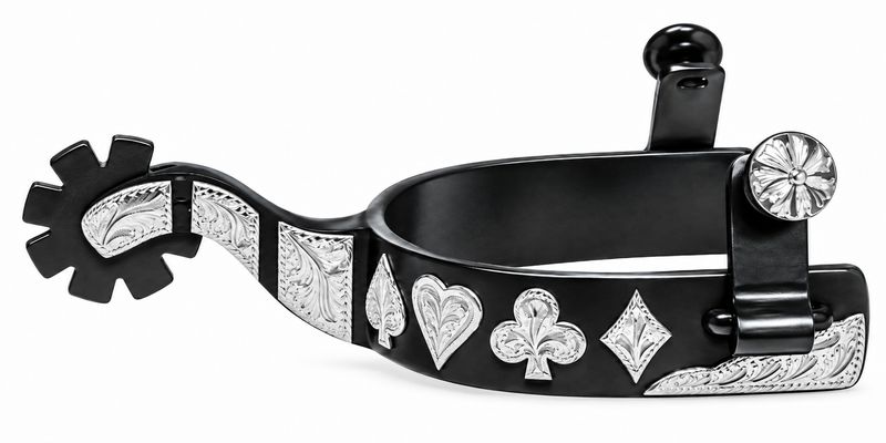 Showman Black Steel Spur Silver Poker Hand Spur
