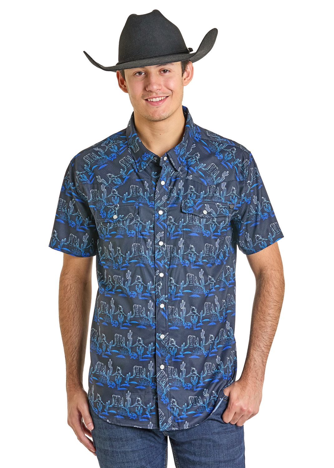 Rock & Roll Tek Novelty Print Short Sleeve BMN3S07178, Men's Coats: S