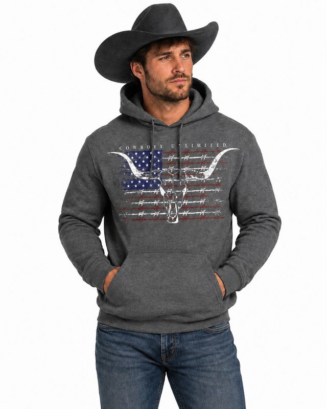 Moss Bros. Graphic Hoodie Barbwire Flag  HD-1643