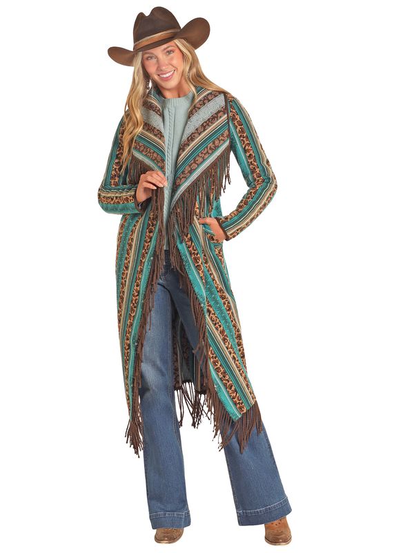 Panhandle Womens Swing Coat with Fringe DW92C04128