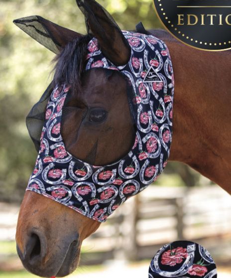 Professional Choice Horseshoe Comfort Fly Lycra Mask, name: Pony Horseshoe