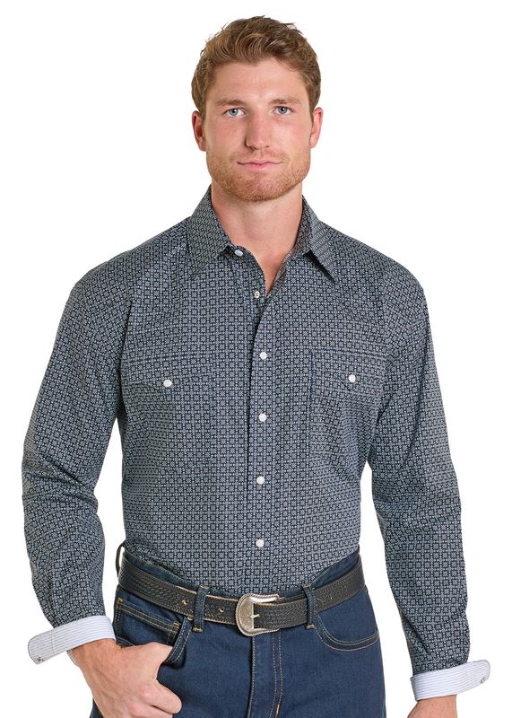 Rock & Roll Navy Long Sleeve Shirt RBN2S07106
