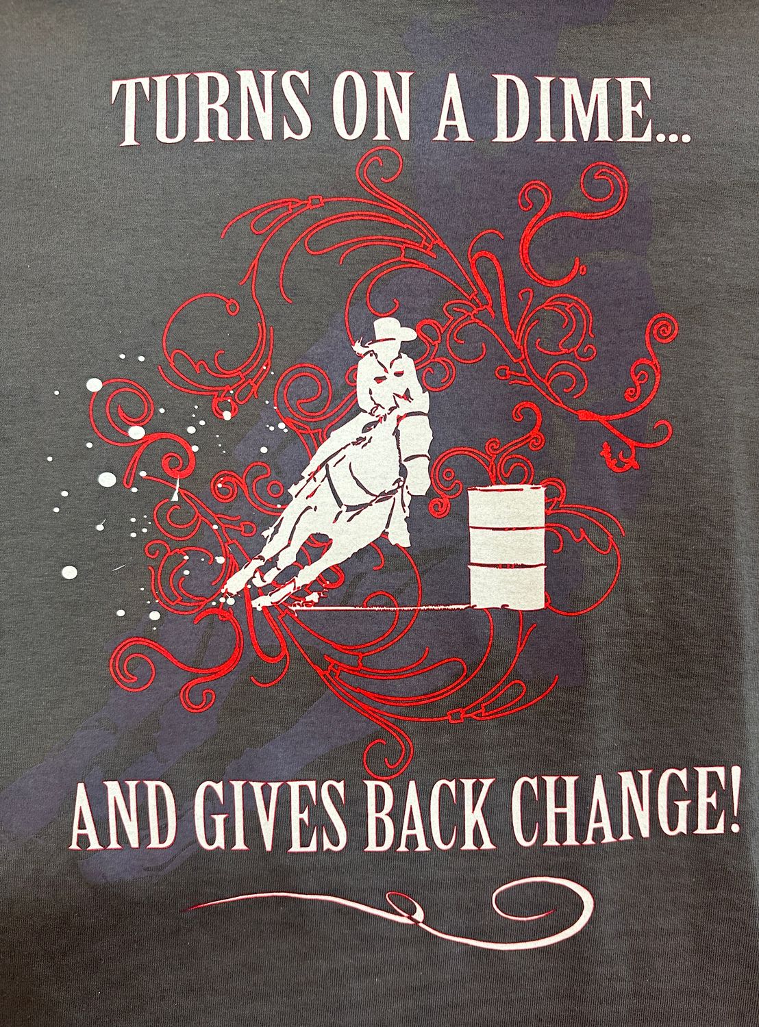 Moss Bros. Graphic T-Shirt Turns On A Dime - Charcoal CG-1153, XS-5X: S