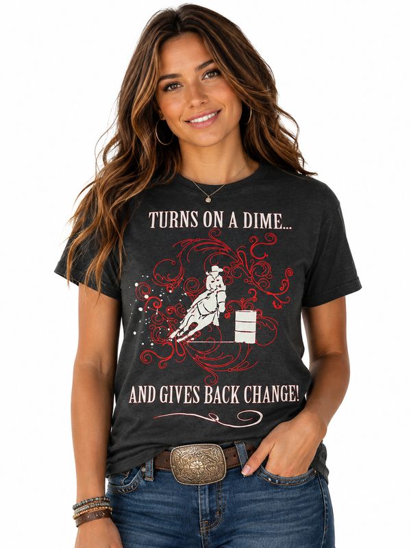 Moss Bros. Graphic T-Shirt Turns On A Dime - Charcoal CG-1153