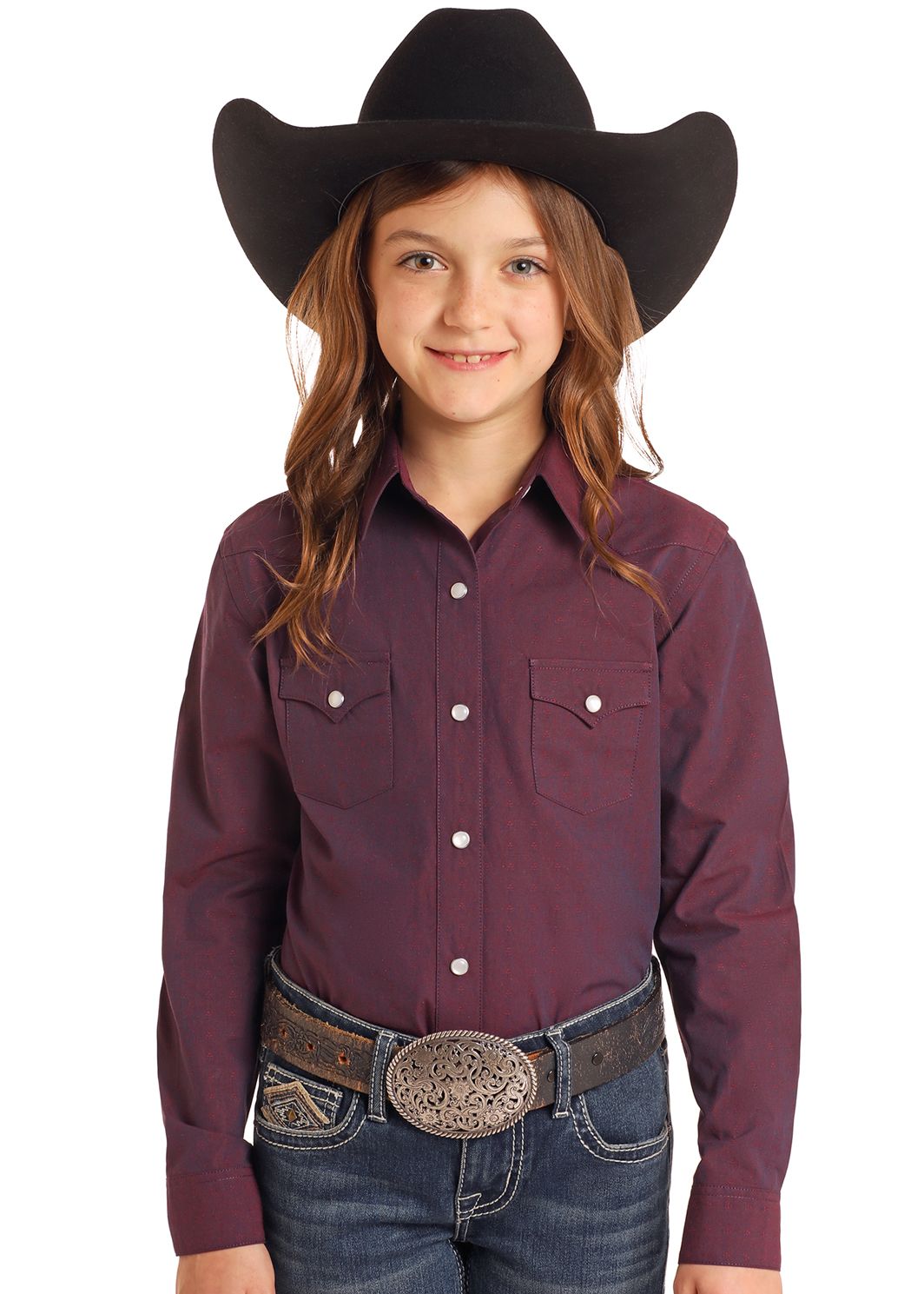 Rock & Roll Girls LS Snap RGN2S05104, Shirts - Kids: X Small