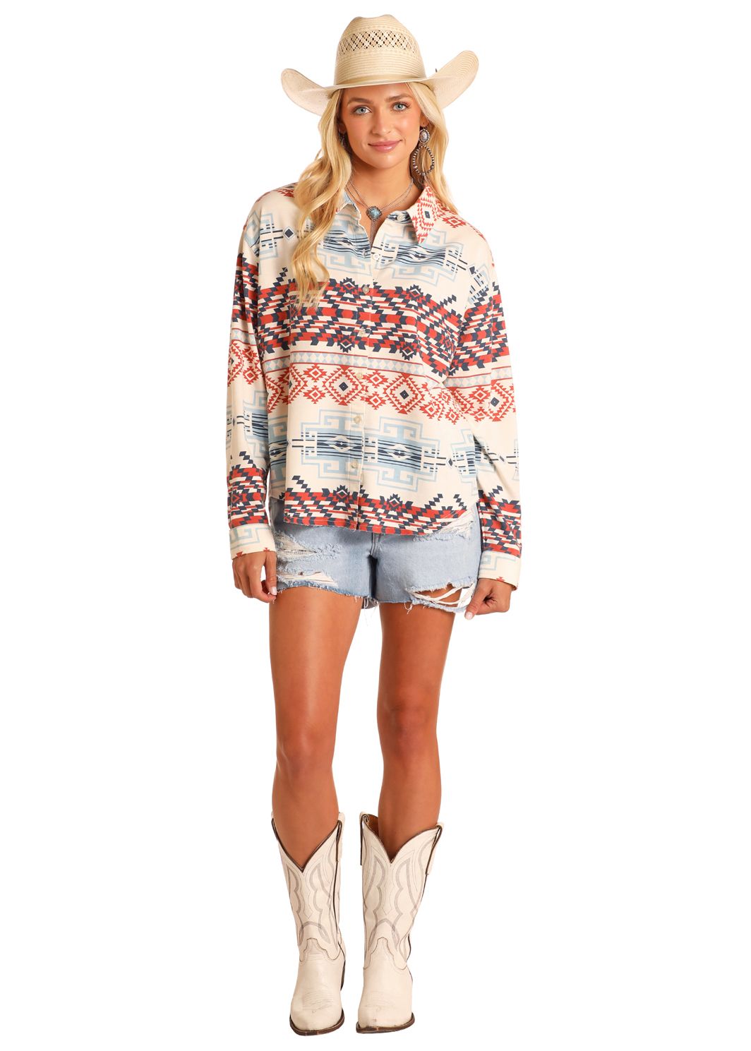 Rock & Roll Knit Overshirt BW52T05896, Womens Shirts: XS