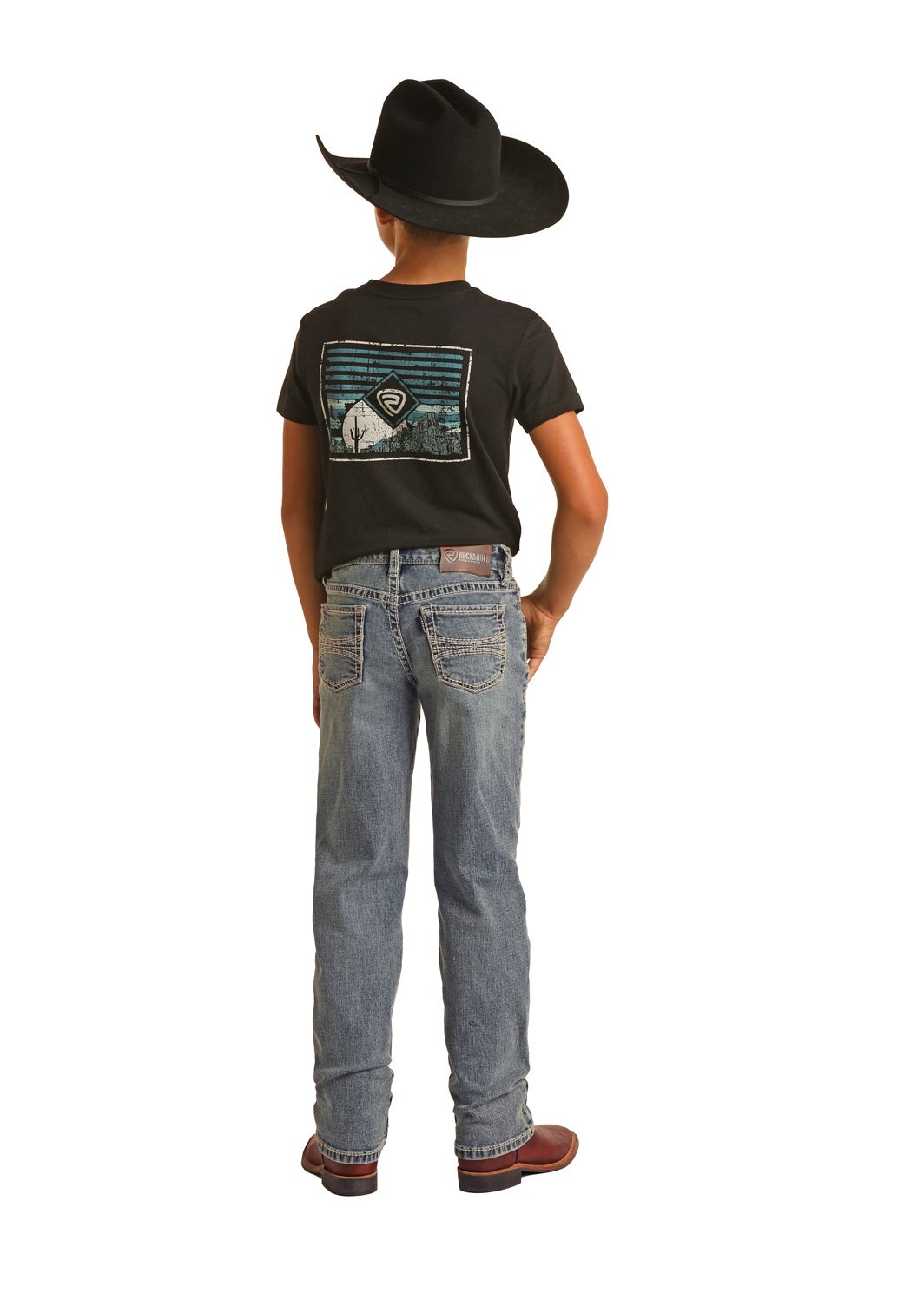Rock & Roll Denim Hooey Raised Denim Revolver  HB1RD02566, Kids Jeans: 4