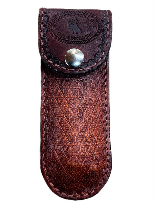 Wyomng Saddle Company Hand Made Tooled Knife Sheath