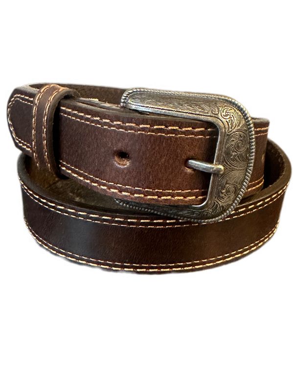 Heritage Kids Brown Offset Stitched Belt #9202