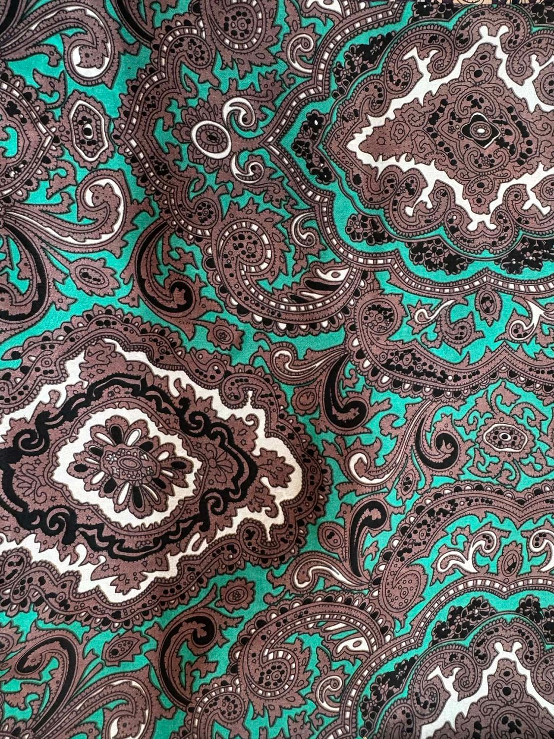 Crazy Cowboy Wildrag Green/Chocolate Paisley HA140618-2