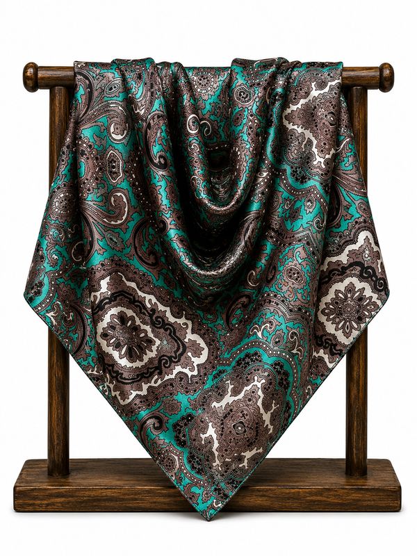 Crazy Cowboy Wildrag Green/Chocolate Paisley HA140618-2