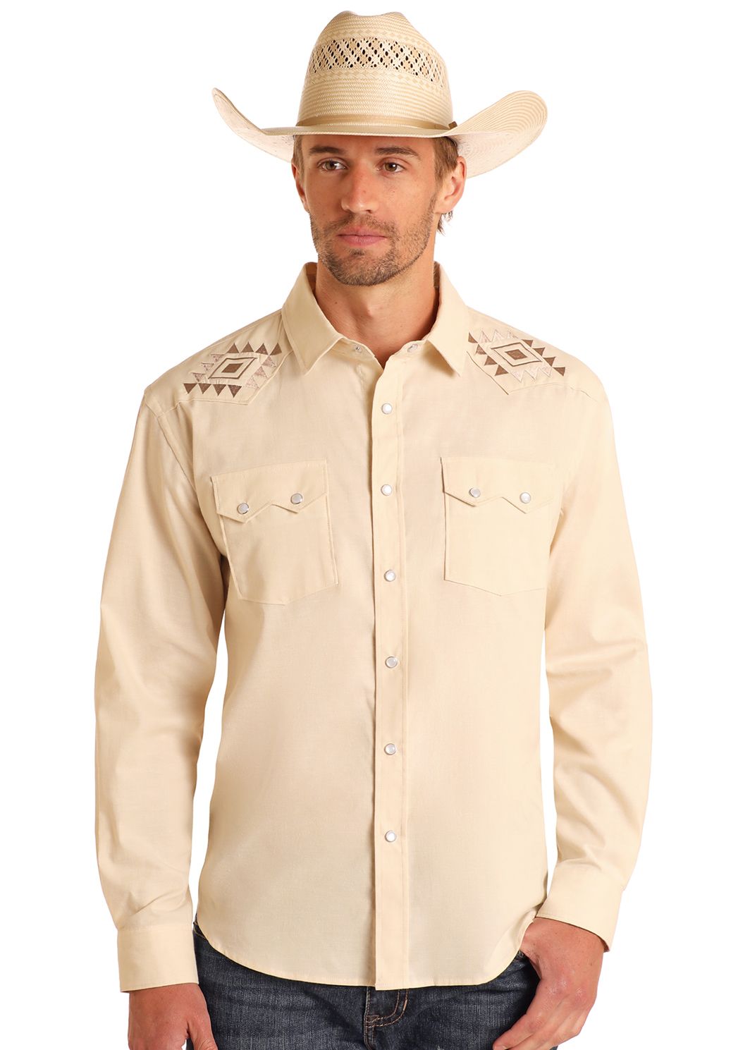 Rock & Roll Mens Long Sleeve Snap PMN2S05741, XS-5X: S