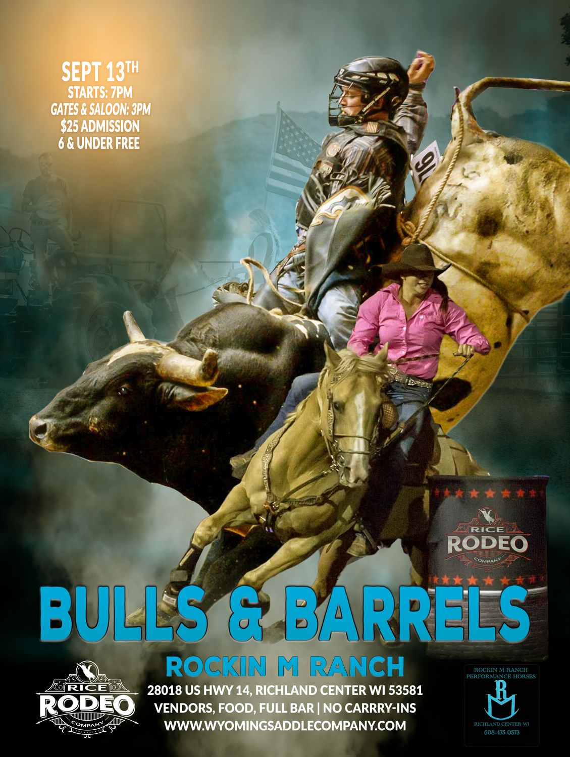 Bulls & Barrels T-Shirts, XS-5X: XS