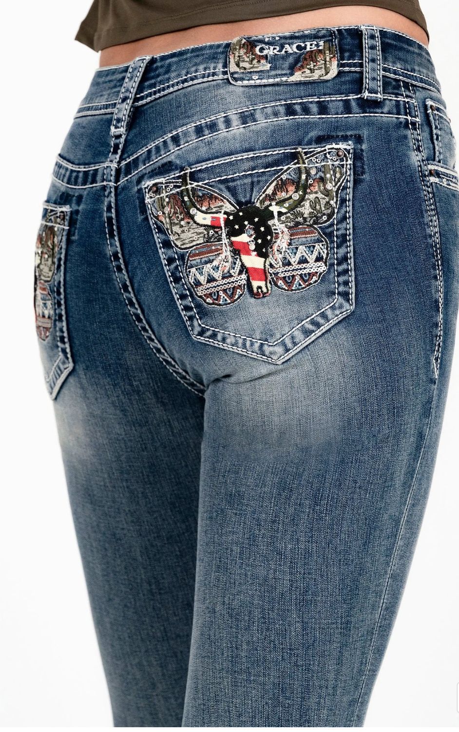 Grace In LA Butterfly  EBS773, Trousers: 25x30