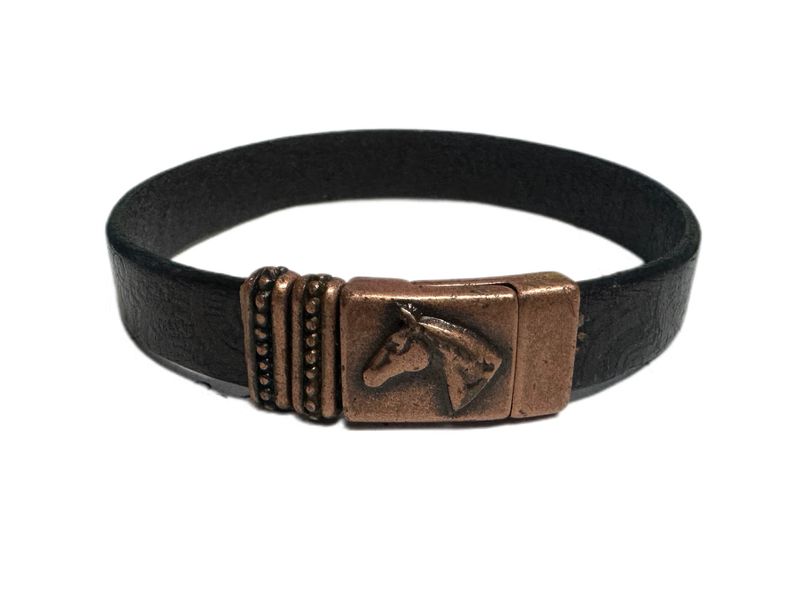 Handmade Leather Magnetic Bracelet