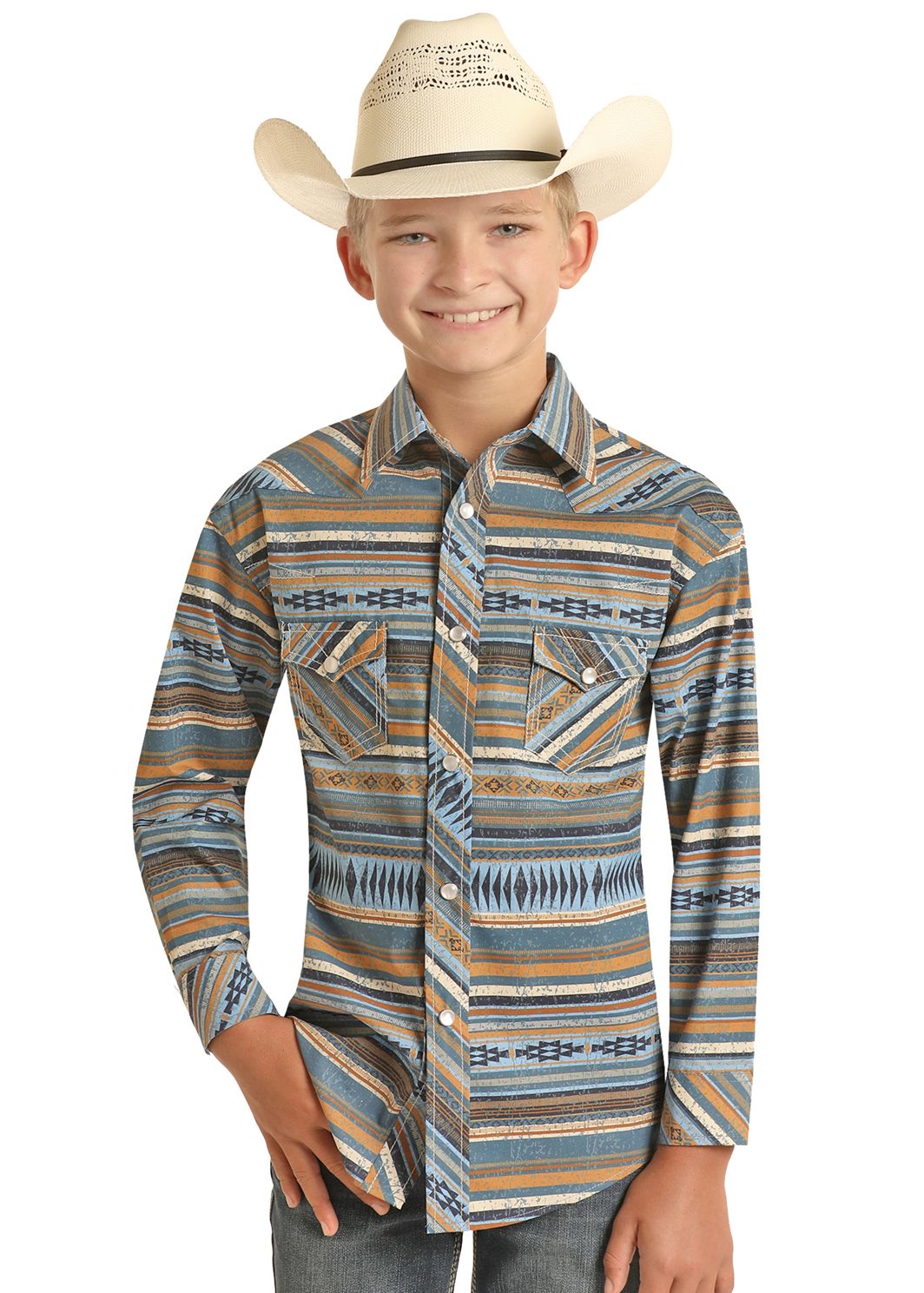 Rock & Roll Long Sleeve Aztec RRBSOSR0R2, Womens Shirts: XS