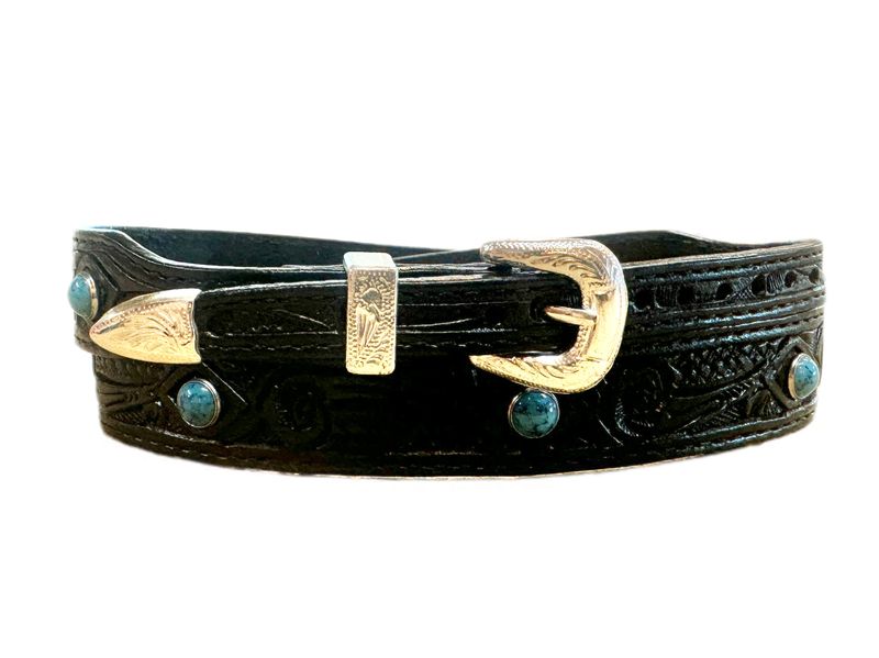 Austin Accent Leather Hatband W/Turquoise LC-96T