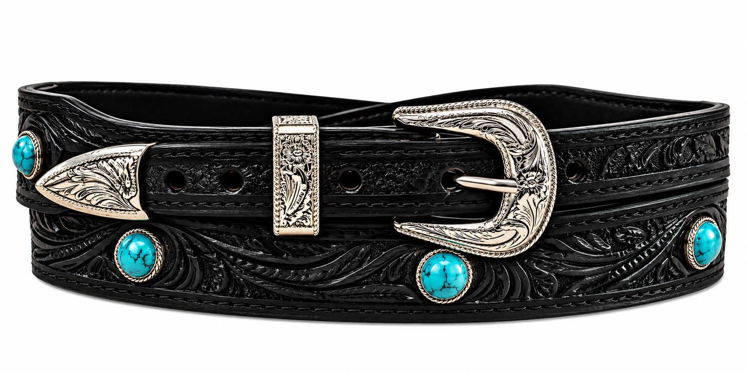 Austin Accent Leather Hatband W/Turquoise LC-96T Austin Accent Leather Hatband W/Turquoise LC-96T