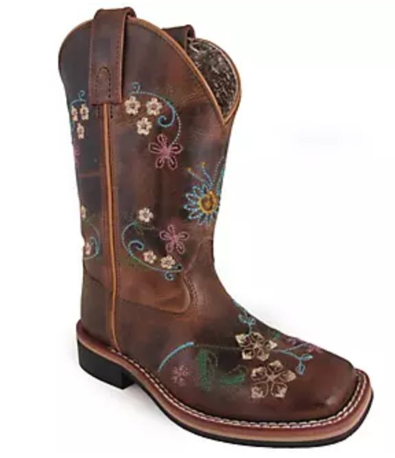 Smoky Mountain Floralie Brown Boots 3833, Boots - Kids: 4 T