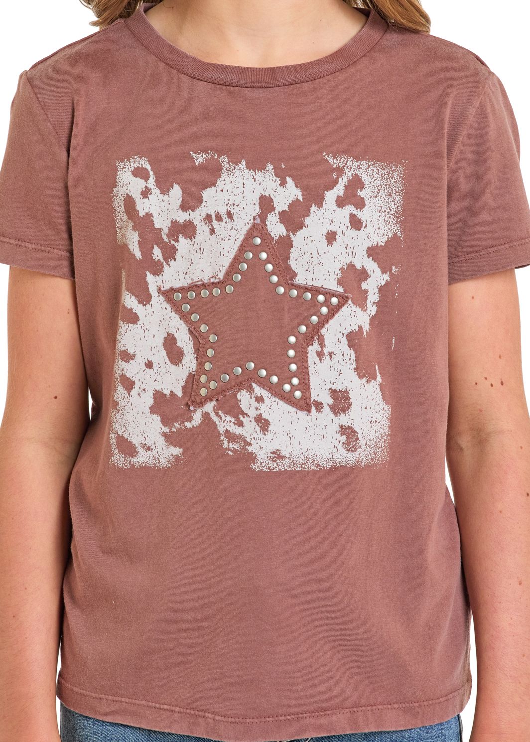 Rock & Roll Cowhide Star Graphic Tee BG21T06313, Kids Shirts: X Small