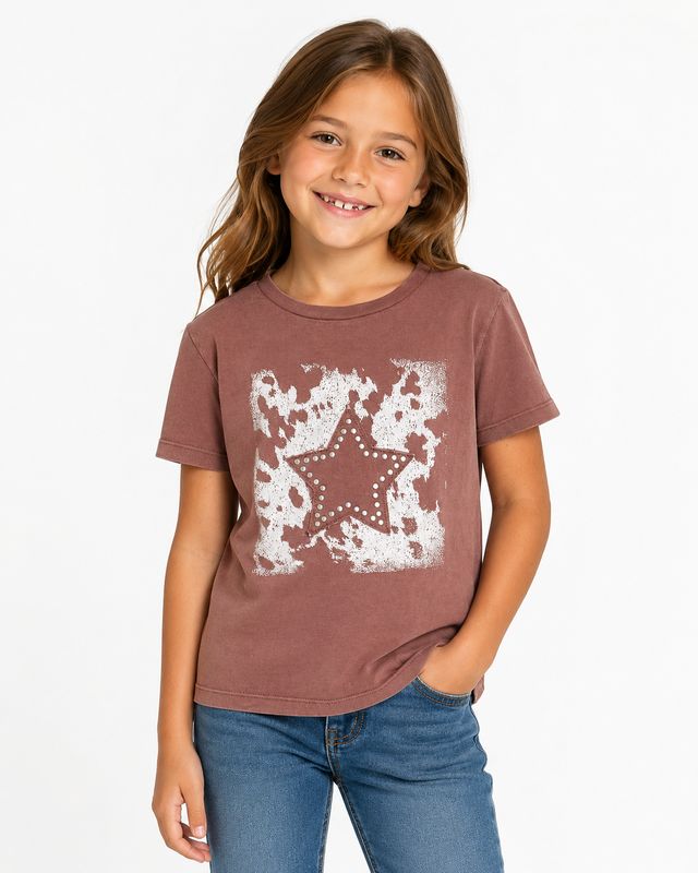 Rock & Roll Cowhide Star Graphic Tee BG21T06313