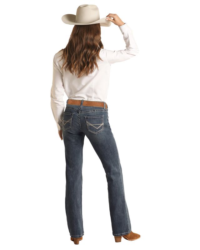 Rock & Roll Womens Slate Stitch Riding Jean