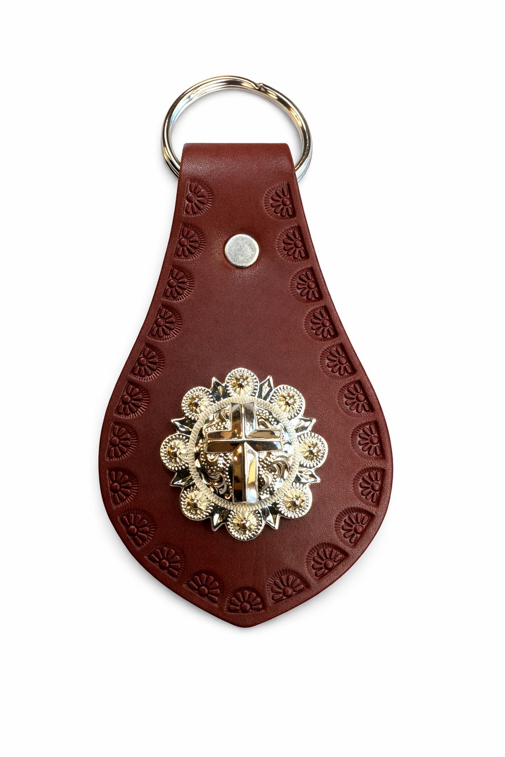 Wyoming Saddle Company Leather Key Chain With Concho