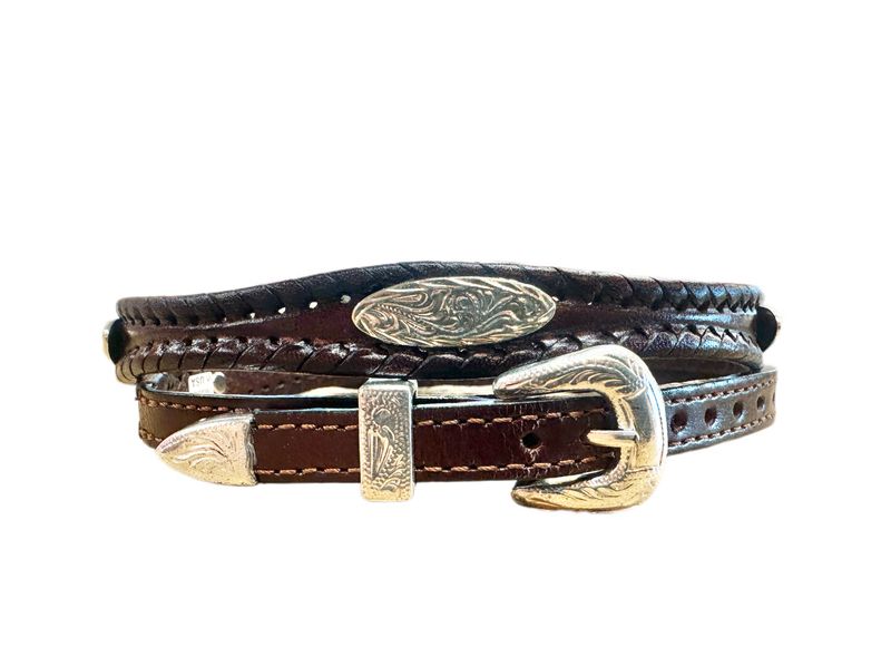 Austin Accent Brown Leather W/Silver Conchos Hat Band 2-LC-23