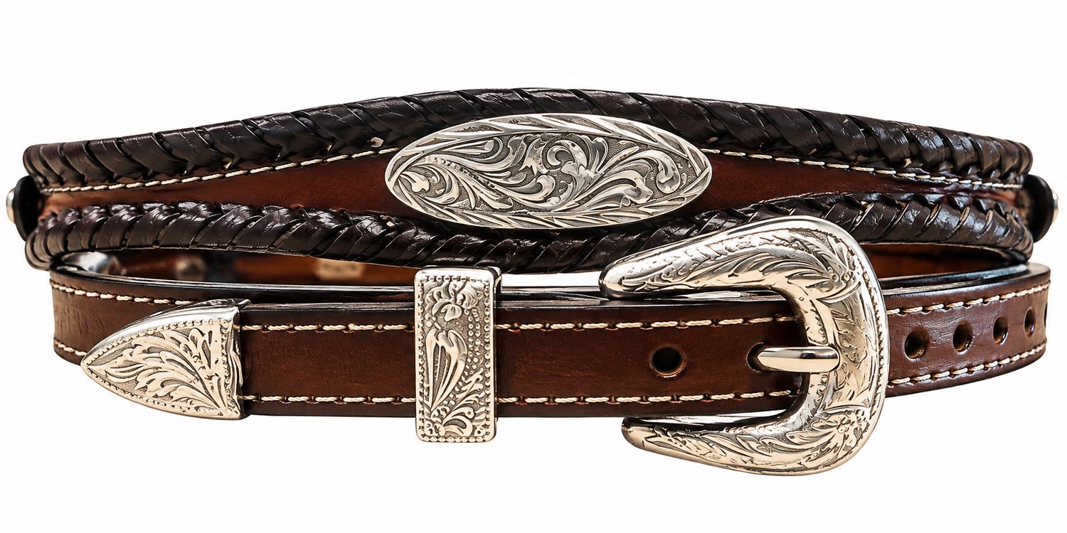 Austin Accent Brown Leather W/Silver Conchos Hat Band 2-LC-23 Austin Accent Brown Leather W/Silver Conchos Hat Band 2-LC-23