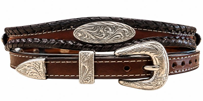 Austin Accent Brown Leather W/Silver Conchos Hat Band 2-LC-23