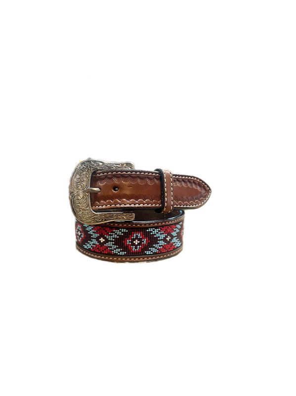 Circle Y Belt Red Aztec 2004-BT