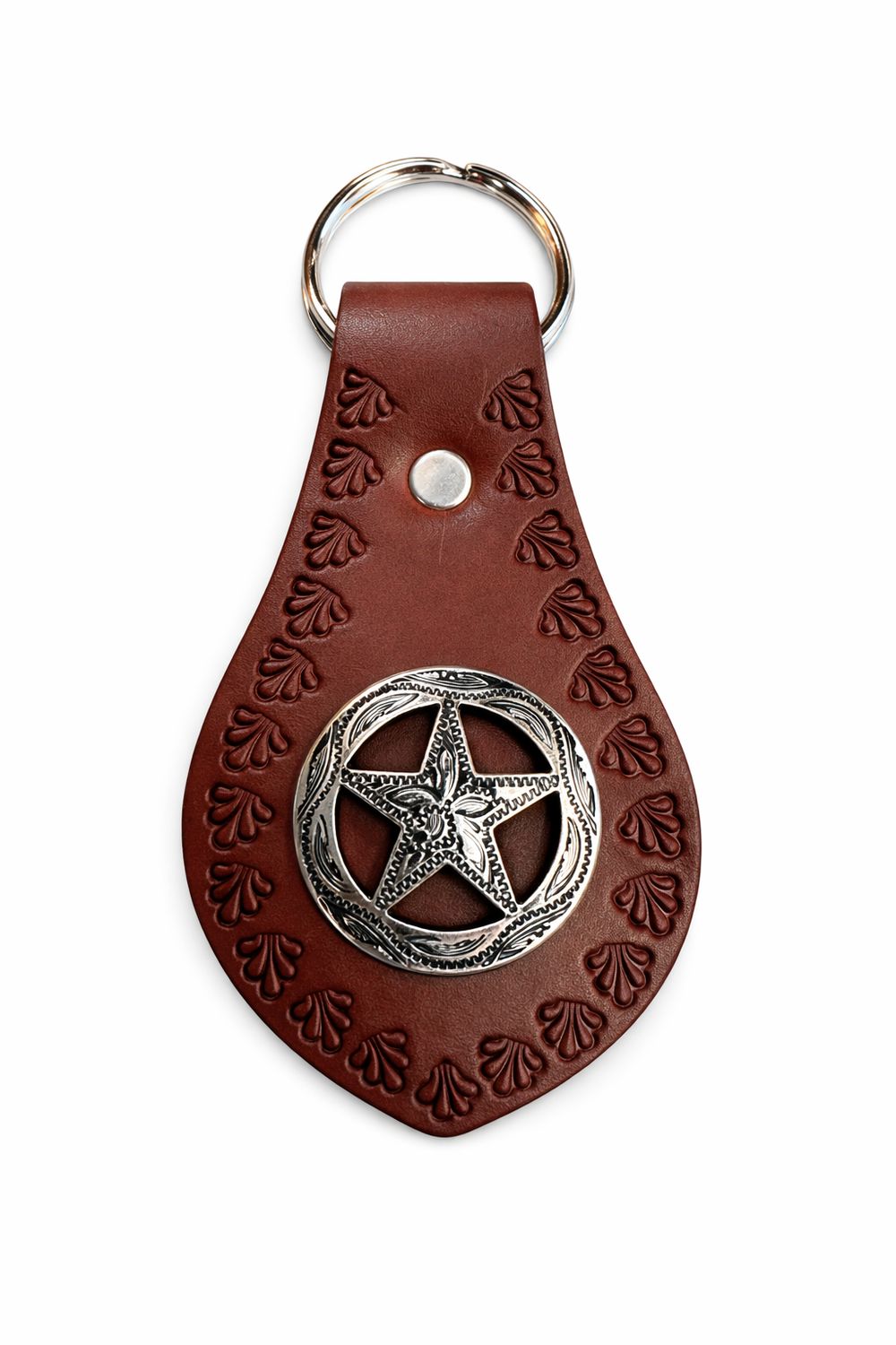 Wyoming Saddle Company Leather Key Chain With Concho