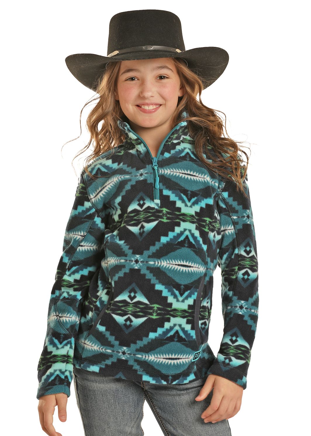 Rock & Roll Aztec Printed Fleece DK91C01827, Kids Shirts: Small
