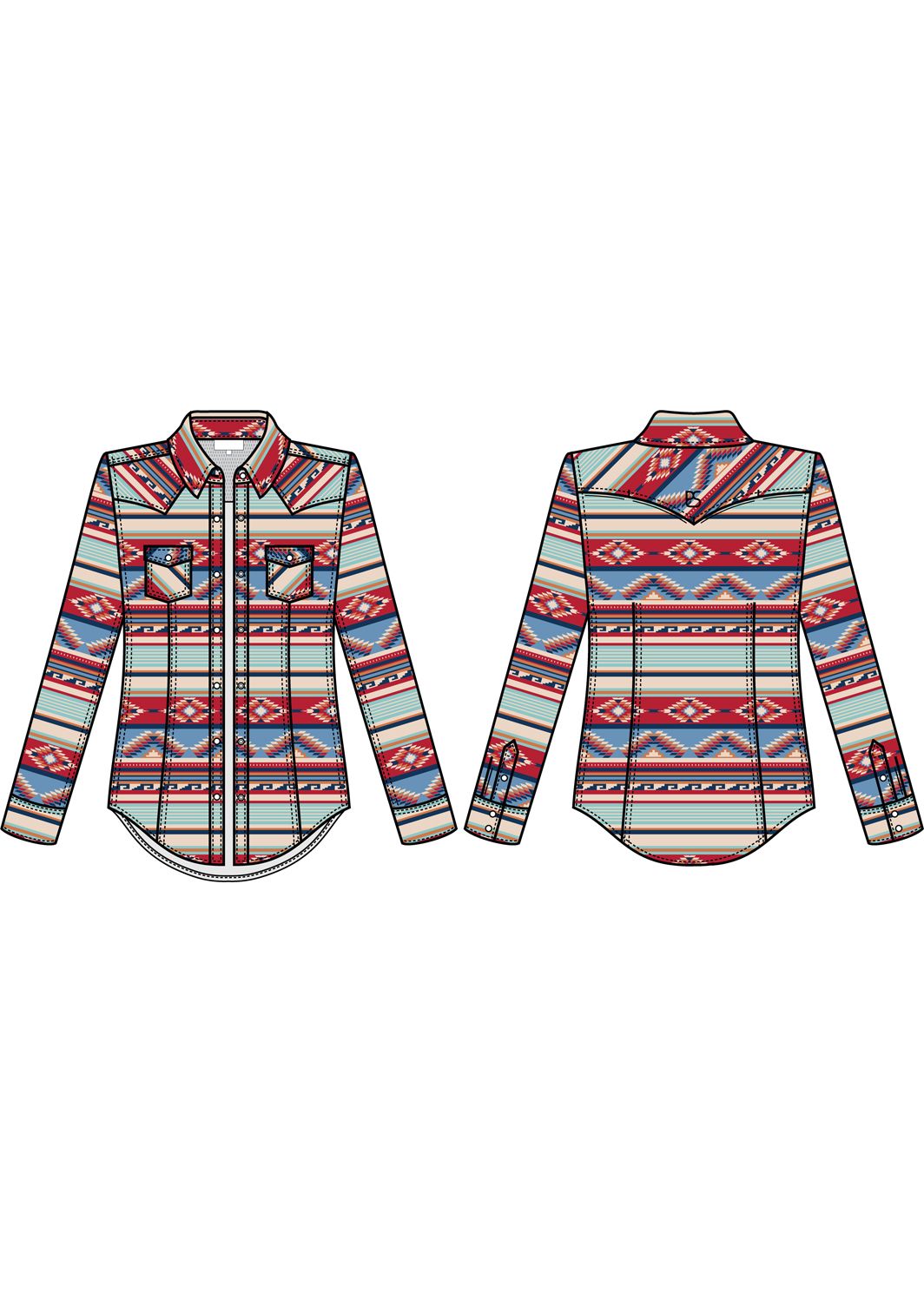 Panhandle Long Sleeve Performance Snap Shirt LWN2S06795, Womens Shirts: XS