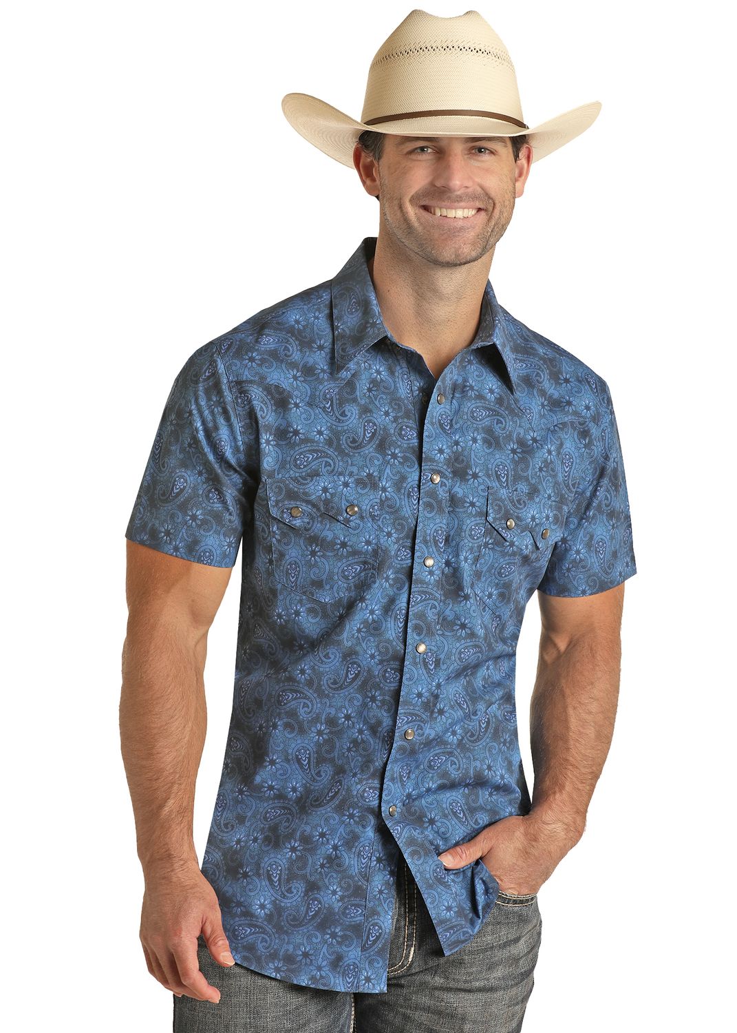 Rock & Roll Mens Short Sleeve Shirt RRMS1SR0PT, XS-5X: S