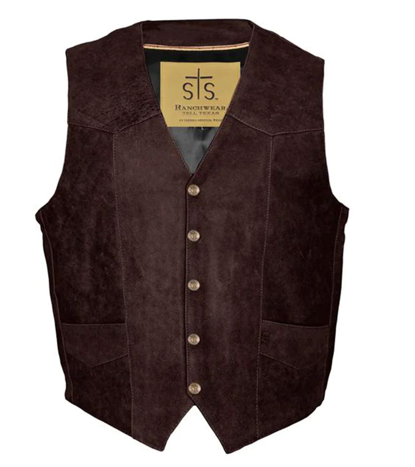 StS Mens Chisum Vest Antique Brown STS3643, Men's Coats: S