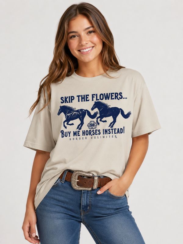 Moss Bros. Graphic T-Shirt Skip Flowers UH-7685
