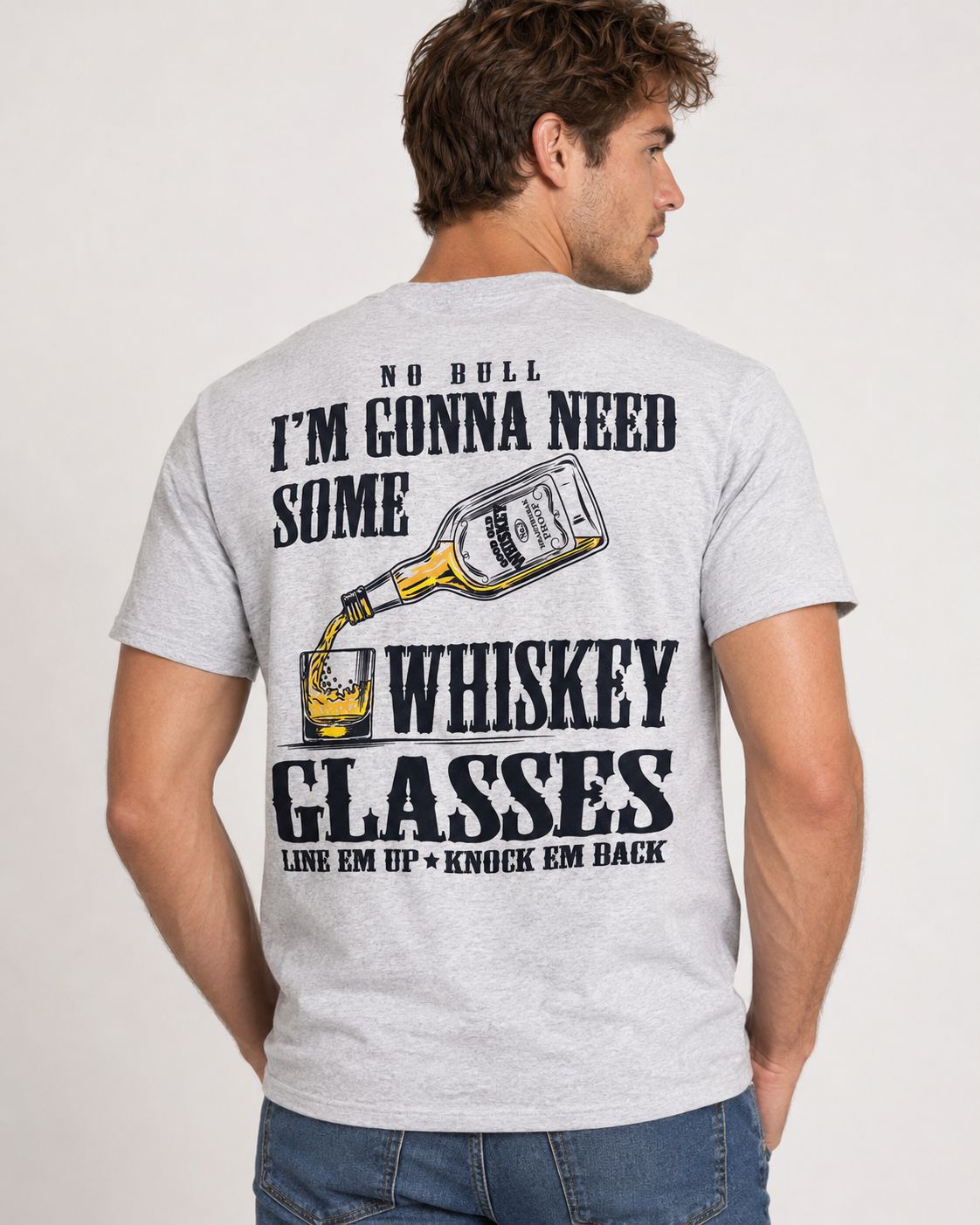 Moss Bros. Graphic T-Shirt Whiskey Glasses NB-3315 Moss Bros. Graphic T-Shirt Whiskey Glasses NB-3315, XS-5X: S