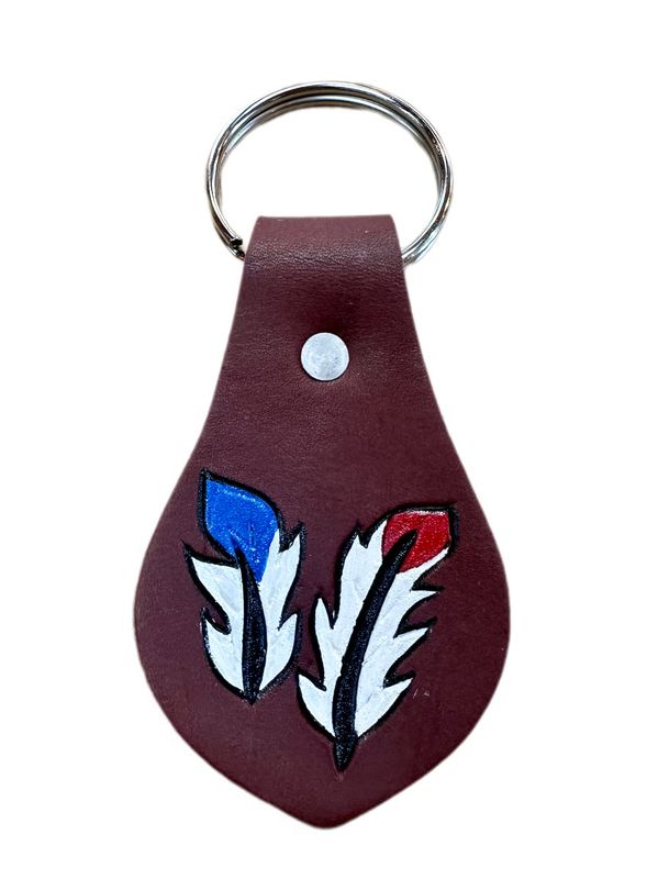 Wyoming Saddle Company Hand Painted Leather Keychain