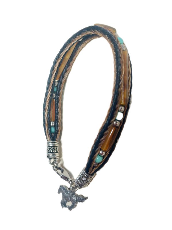 Austin Accent Horsehair Bracelet W/Beads & Bone 88H4G