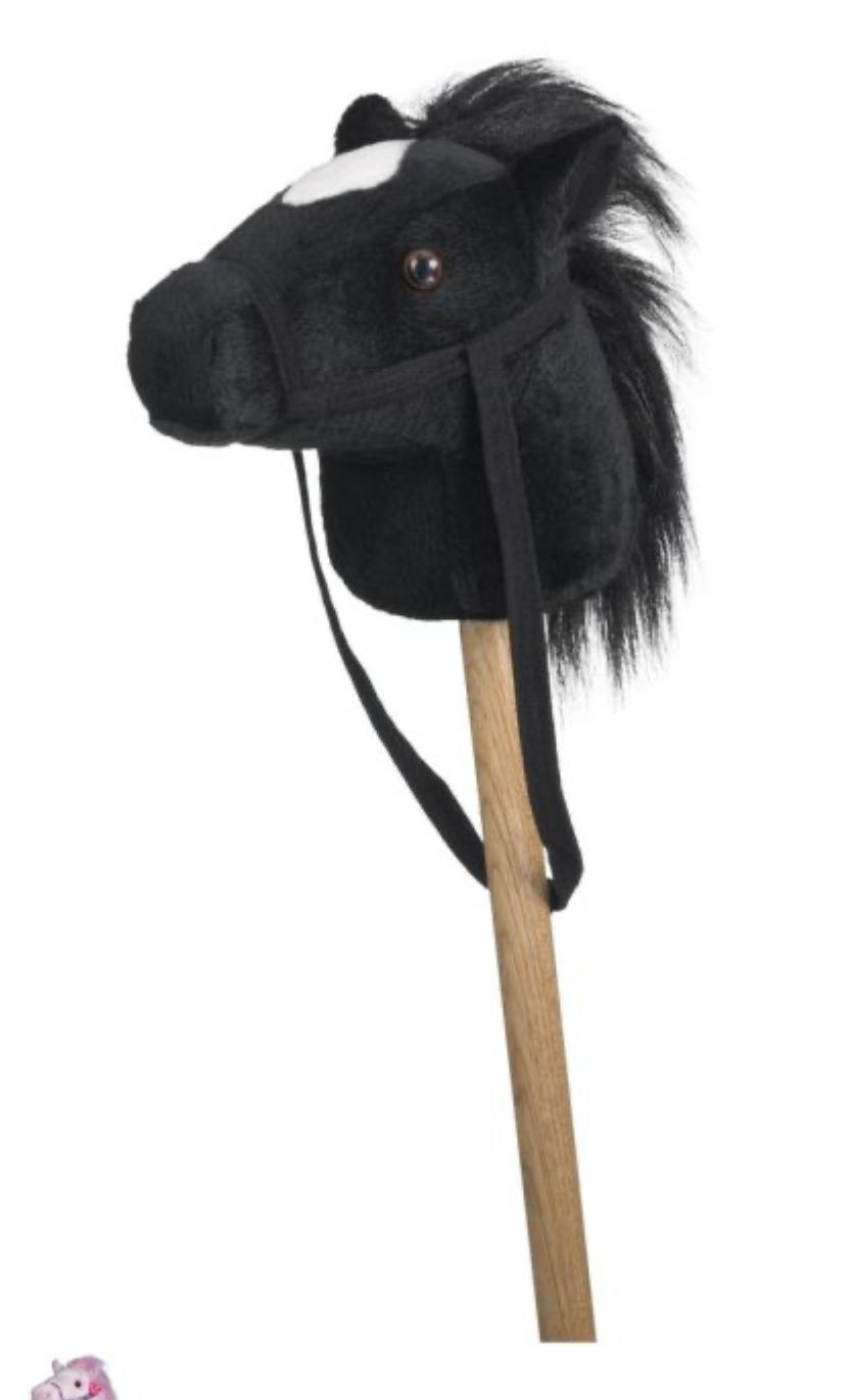 JT International Plush Stick Horse w/Sound, name: Black