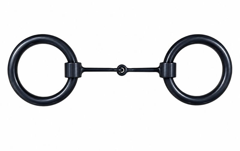AHE Black Steel Ring Bit 5 Inch Snaffle Mouth 263-118