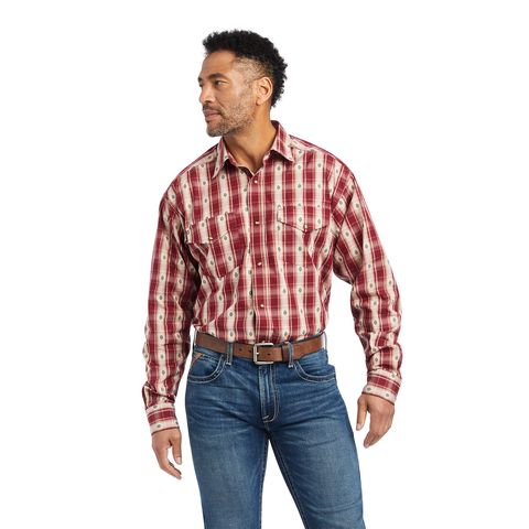 Ariat Kayden Red Plaid Pattern Snap 10042344, XS-5X: XS