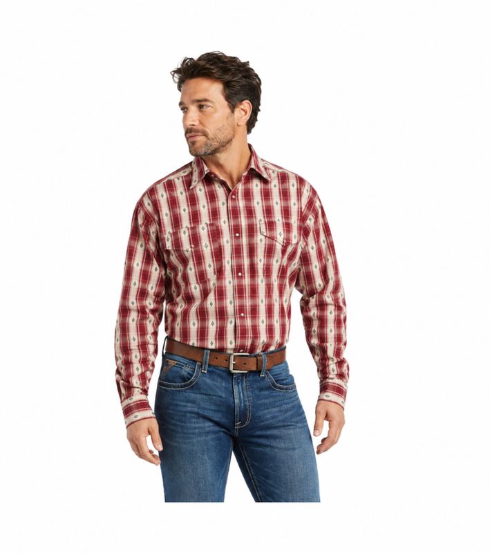 Ariat Kayden Red Plaid Pattern Snap 10042344