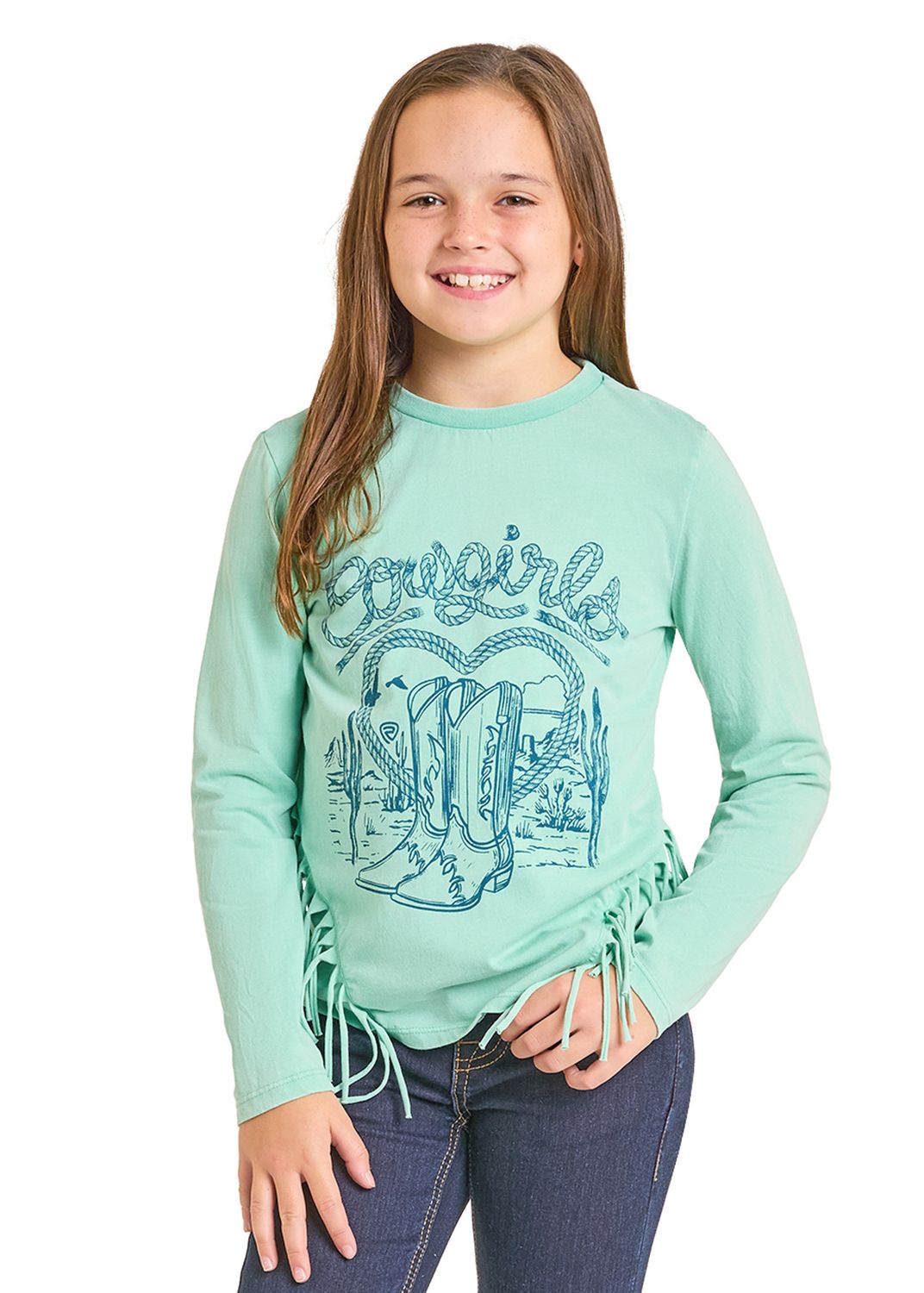Rock & Roll Graphic Tee W/Fringe BG22T07428, Kids Shirts: X Small